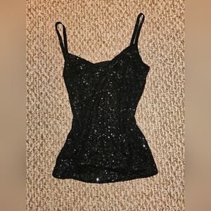 Black Sequin Women's Top